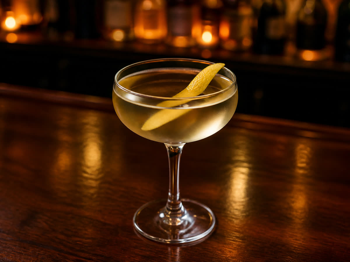 Bamboo cocktail in a coupe — Dry sherry